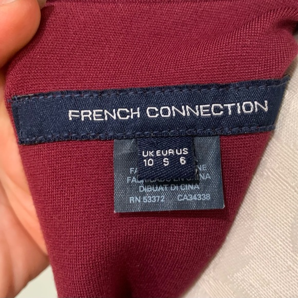 French Connection bodycon burgundy dress. Great for office or cocktail! - Picture 7 of 7